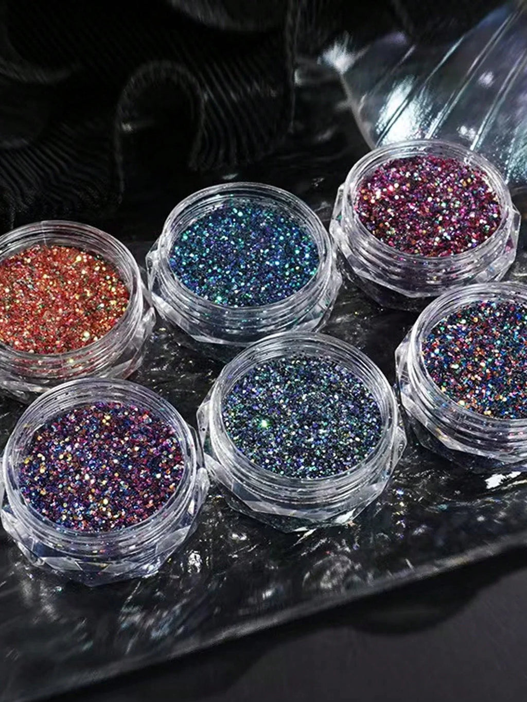 Colored Diamond Nail Powder Crushed Reflective Glitter Dark Luminous Qme