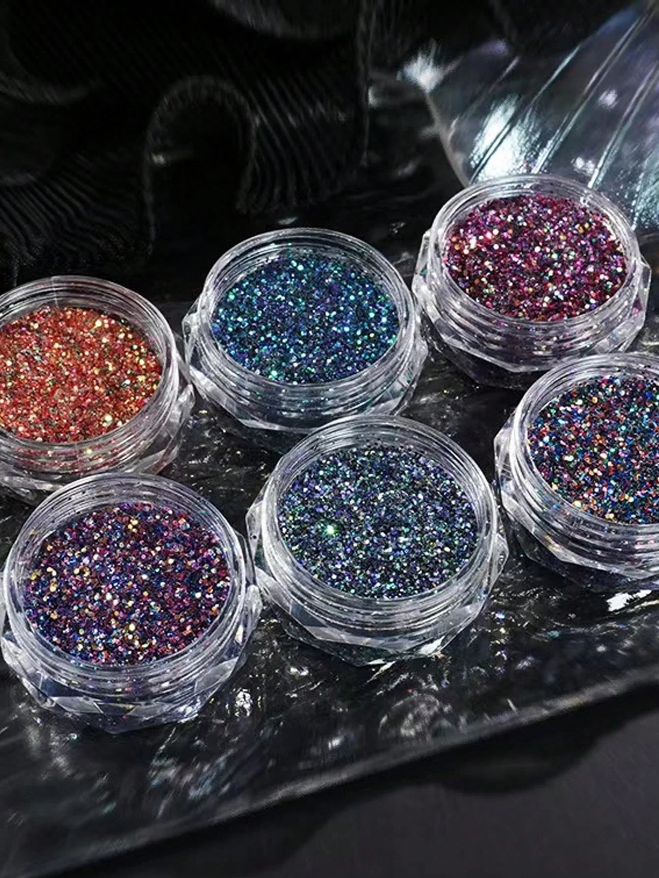 Colored Diamond Nail Powder Crushed Reflective Glitter Dark Luminous Qme