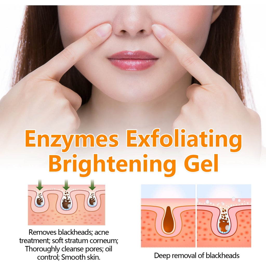 Enzymes Exfoliating Brightening Gel Salicylic Acid Blackhead Dead Skin Remover Cleansing Shrink Pores Brightening Delicate Skin Qme