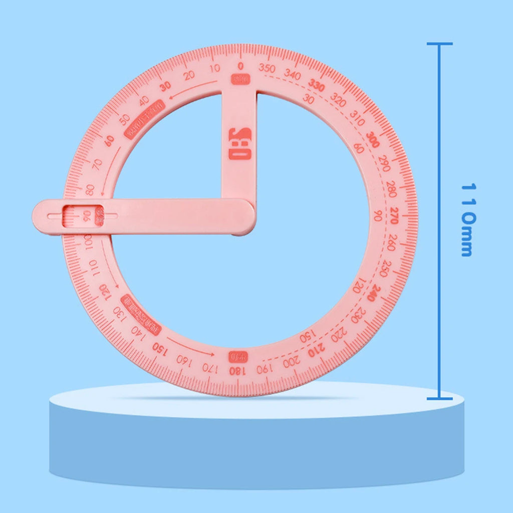 1PC 360 Degree Activity Protractor Student Angle Reader Teaching Aids Right Angle And Acute Drawing Stationery Qme