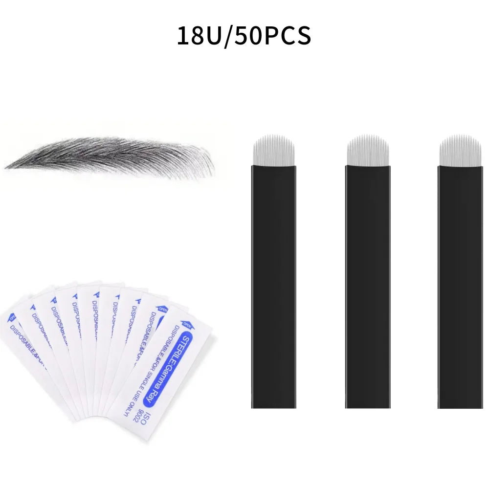 Brand New 3D Microblading Manual Pen Needles Permanent Makeup Professional PMU Eyebrow Microblading Ring Caps Kit Set Tool Qme