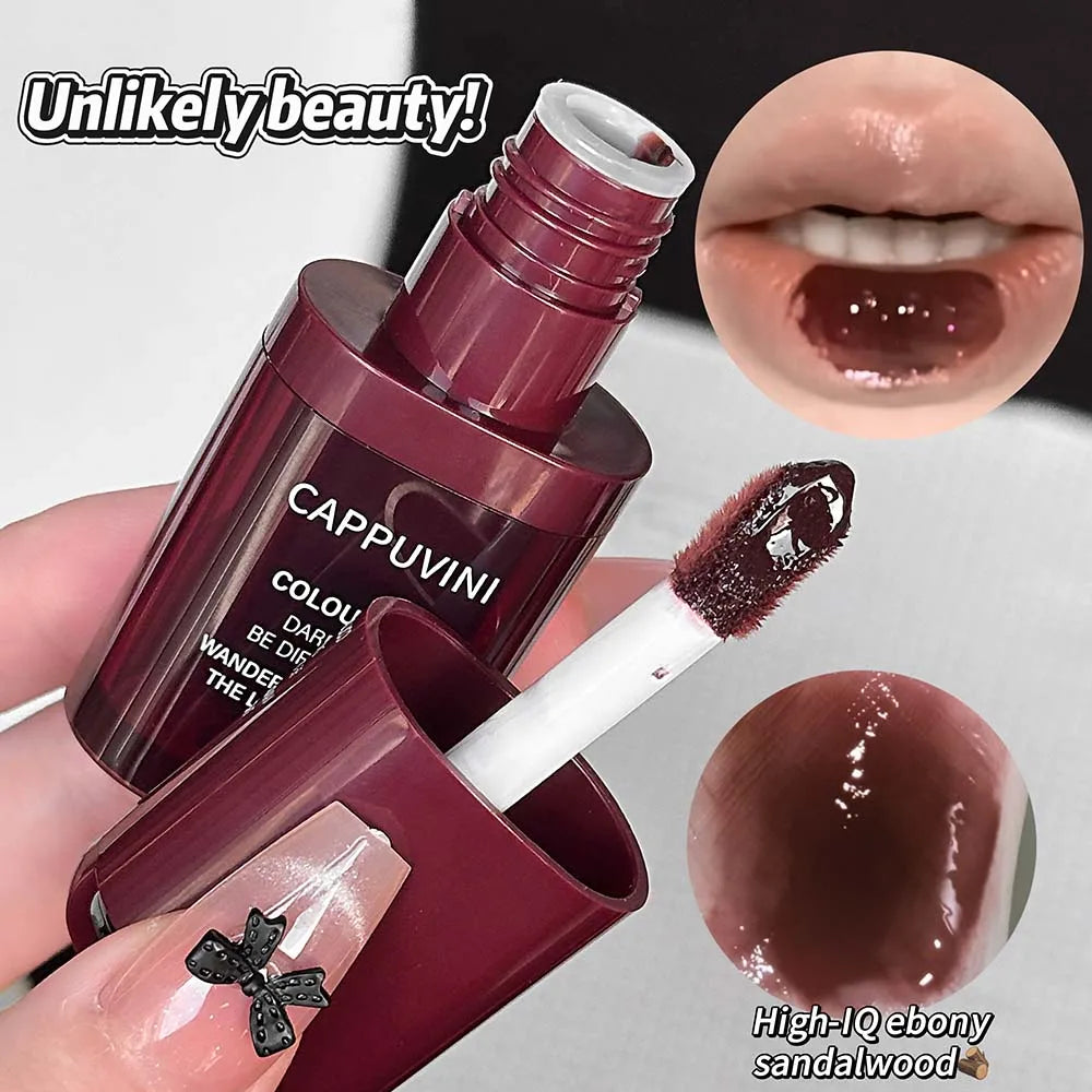 Water Light Grey Rose Lip Gloss Moisturizing Long Lasting Non-greasy Jelly Brown Mirror Lip Glaze Plumping Lip Tint Korea Makeup Qme