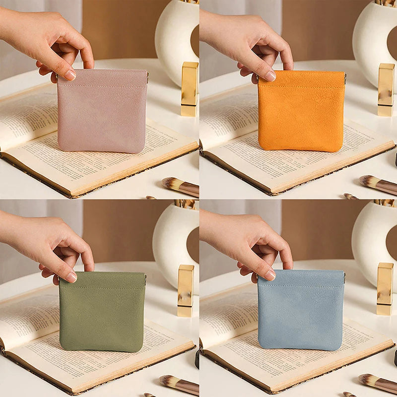 Jewelry Earphone Storage Pouch Pocket Cosmetic Bag Lipstick Leather Qme