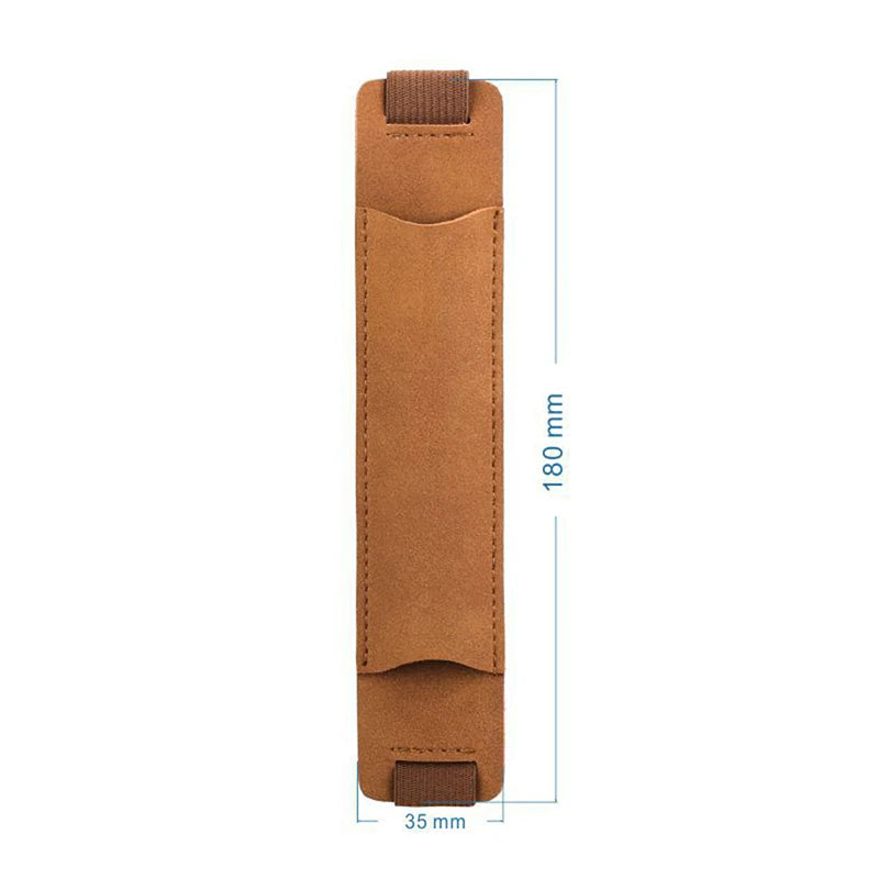 Adjustable Elastic Band Pen Holder PU Leather Sleeve Pouch Notebook Qme