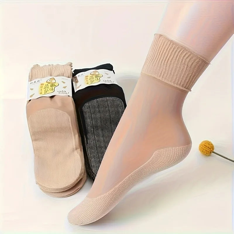 Women's Non-Binding Sheer Socks, 10 Pairs Breathable Thin Ankle Socks , Comfortable No-slip Summer Socks for Daily Wear Qme