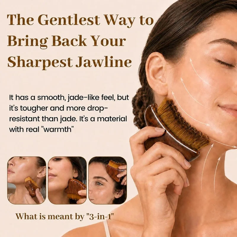 Custom Logo Crescent-shaped Facial Contour Brush Lymphatic Drainage Qme