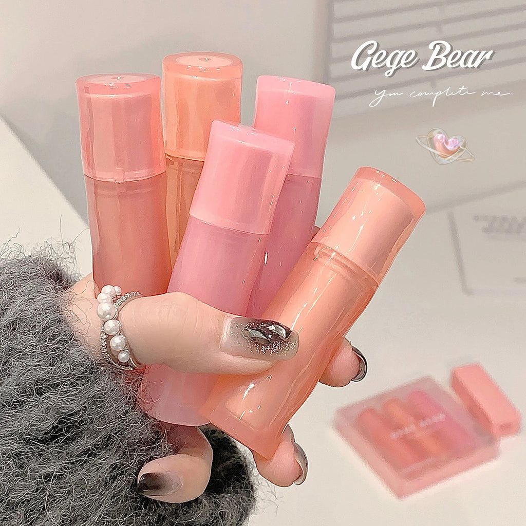 Gege Bear Light Mirror Water Gloss Lip Glaze Moisturizing Valentine's Qme