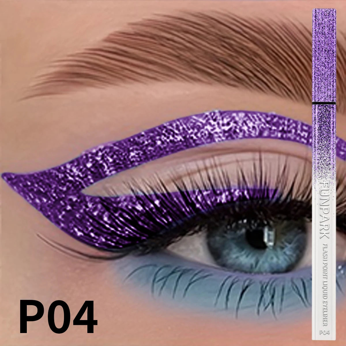 Glitter Liquid Eyeliner Pencil Waterproof Purple Pink Blue Eye Liner Qme P04