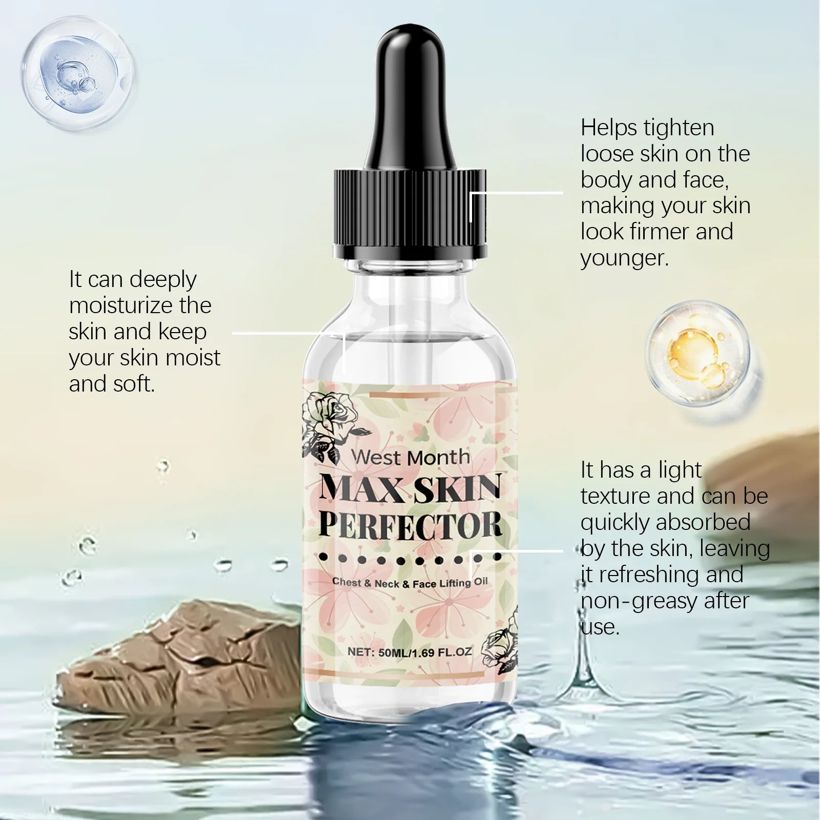 Chest Neck Face Lifting Oil Efficient Nourishment Deeply Nourish the Skin Moisturizing Oil Boost Radiance Winter Skincare Qme