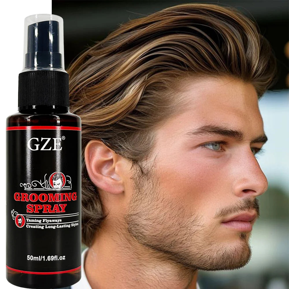 GZE All-In-One Grooming Spray For Man - Leave-In Conditioner & Detangler for Hair & Beard, Softens, Tames Frizz & Adds Shine Qme