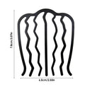 Metal hair side comb hair fork clip teeth hair clip rod for high bun hair U-shaped retro hairstyle hair accessories Qme black