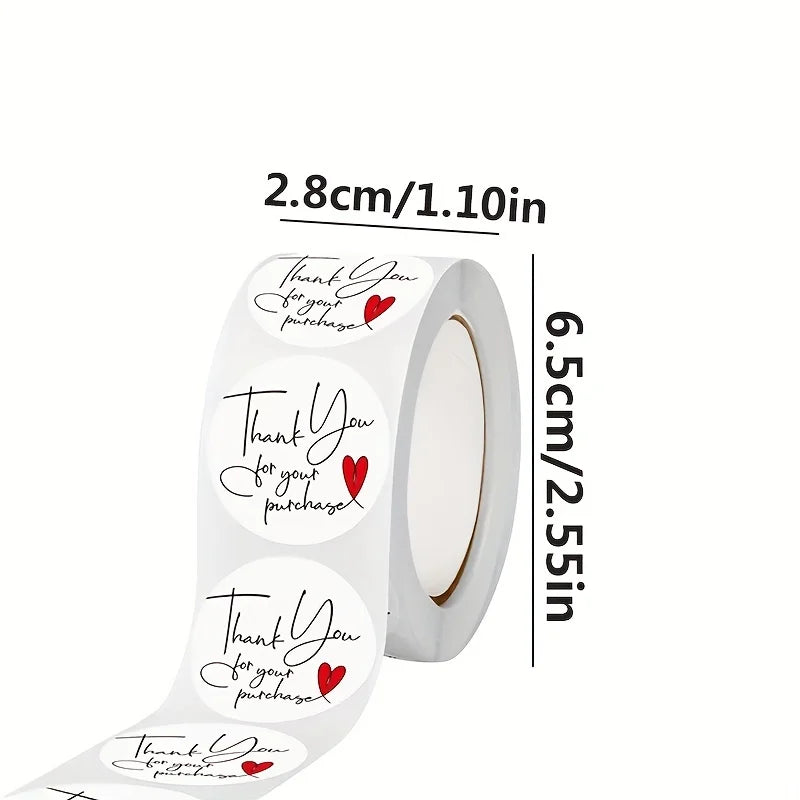 1 Circular White Decorative Label Thank You Sticker Cartoon Sealing Qme