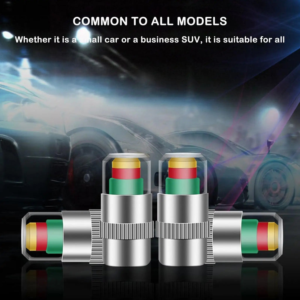 Cars Tire Air Pressure Monitor Alert 4Pcs/set Indicator Tire Valve Cap Gauge Car Accessories Car Tyre Pressure Gauge Caps Usefu Qme