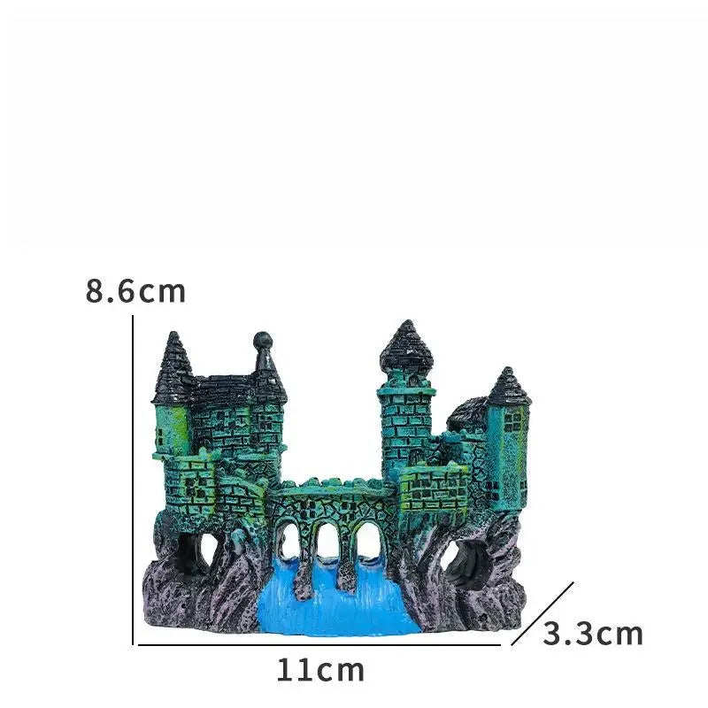 Landscaping Resin Rockery Aquarium Home Craft Creative Castle Shape Qme 11CM A