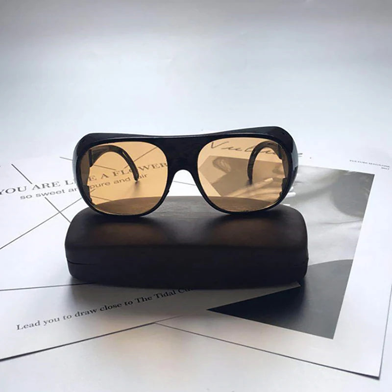 5pcs Transparent Welding Goggles Flat Lens Anti-Wind Dustproof Safety Eye Protection Glasses for Welders Qme