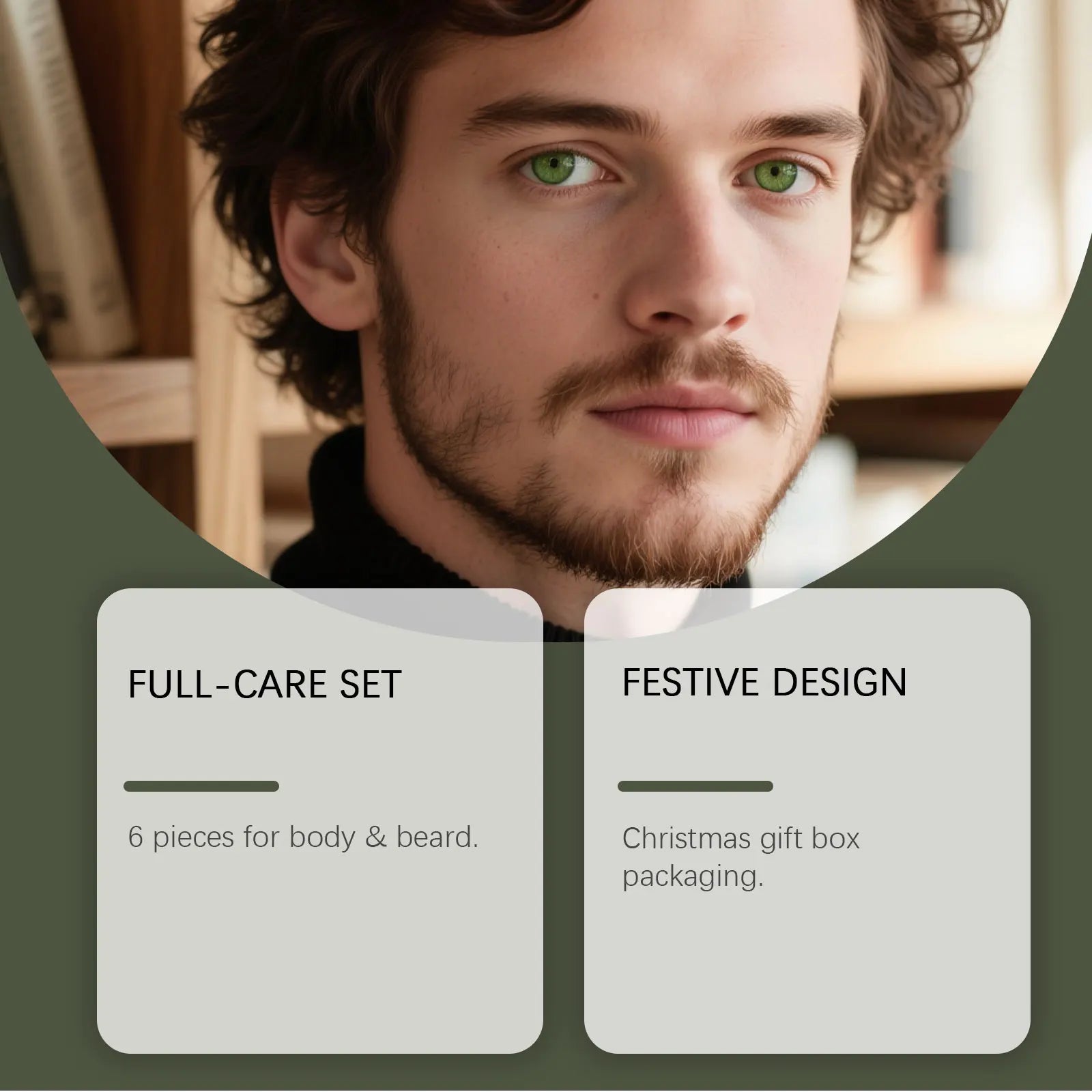 Men's Personal Care Set Beard Shampoo & Balm Set Body Wash Hand Balm Christmas Gift Set for Men Nourishing Skin Care Box Set Qme