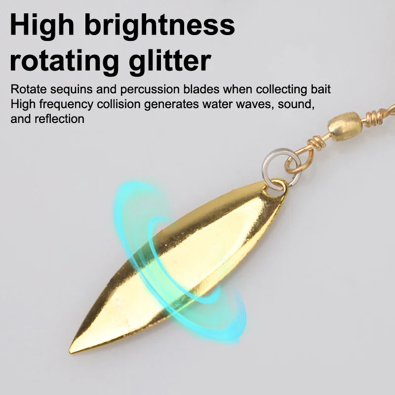 Lunker Spinner Baits Hard Fishing Lure Noisy Buzz Rotating Blade Qme