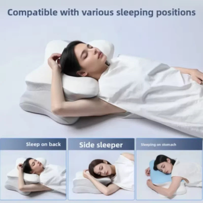 ice silk Butterfly shaped Slow rebound zero point memory pillow with slow rebound protection for cervical spine deep sleep Qme