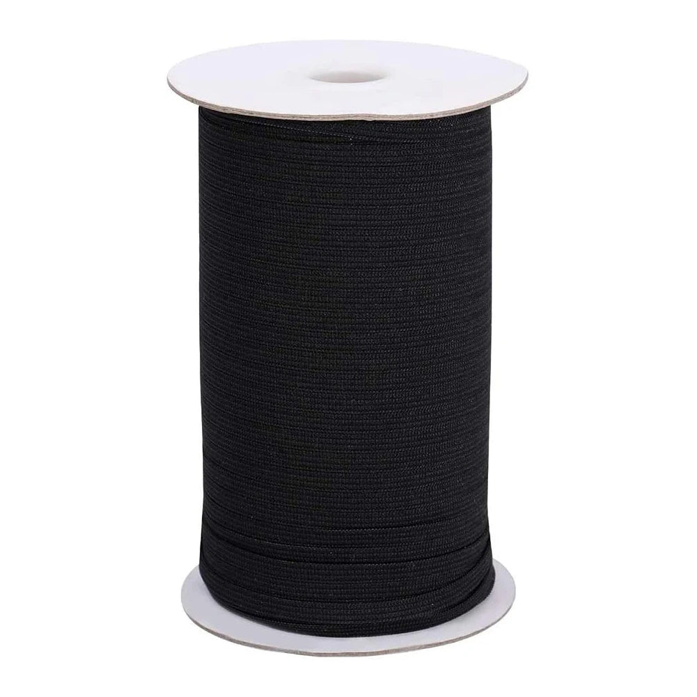 160 Yards Black Flat Elastic Band Heavy Stretch High Elasticity Knit Elastic Band for Sewing Crafting (3mm) Qme