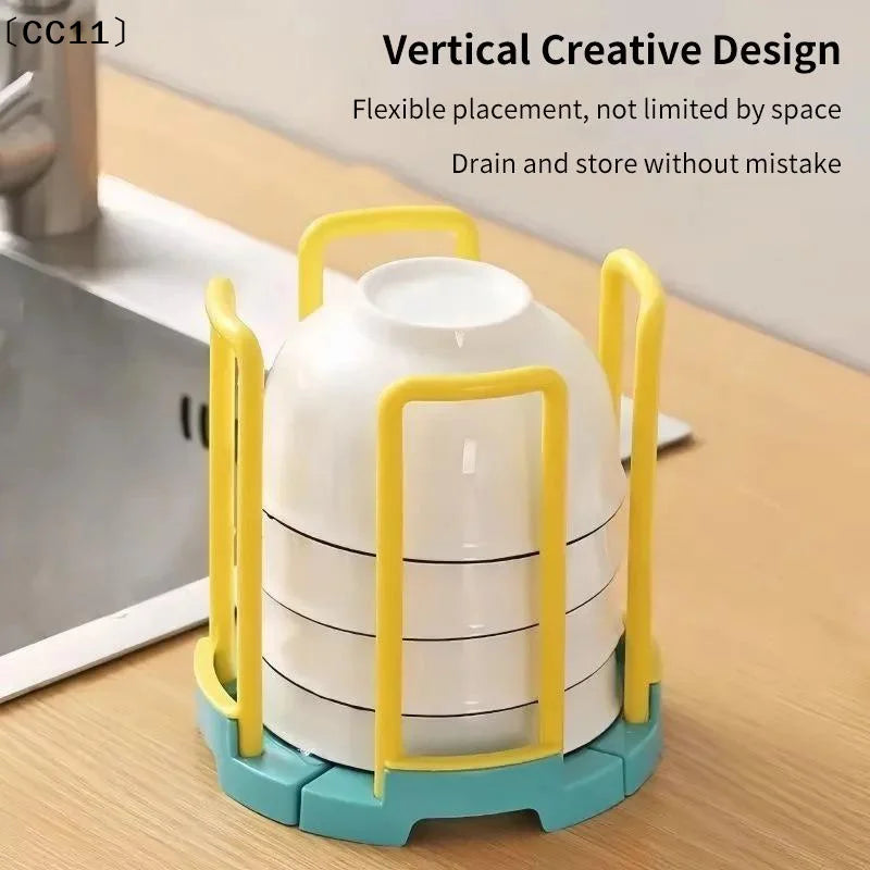 Retractable Desktop Bowl Holder Kitchen Organizer Plastic Drain Water Qme