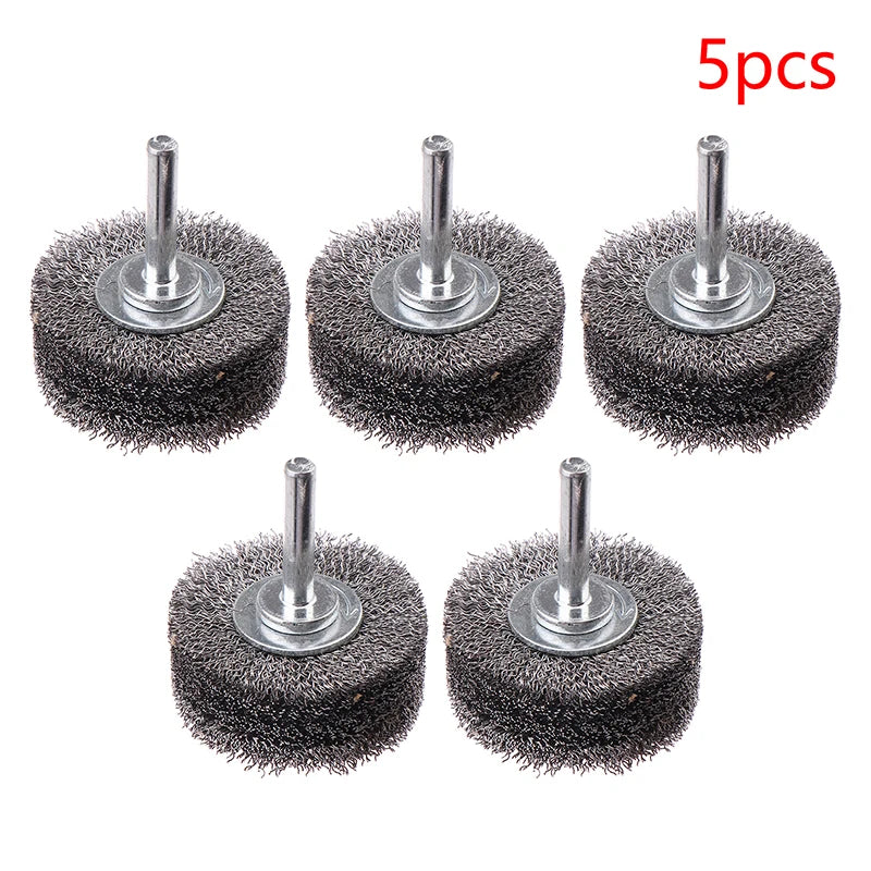 Professional Stainless Steel Wire Brush Wheel Rotary Polishing Tool For Metal Rust Removal, Edge Grinding, Deburring Qme 5pcs