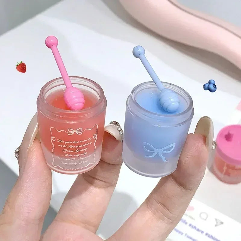 Blueberry Juice Solid Lip Mask Moisturizing Nourishing LipBalm Lasting Hydrating Jelly Lipstick Water Light Gloss Lip Glaze Tint Qme