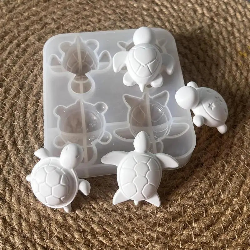 Four Turtles Plaster Silicone Molds DIY Heart Star Texture Shell Qme Default Title