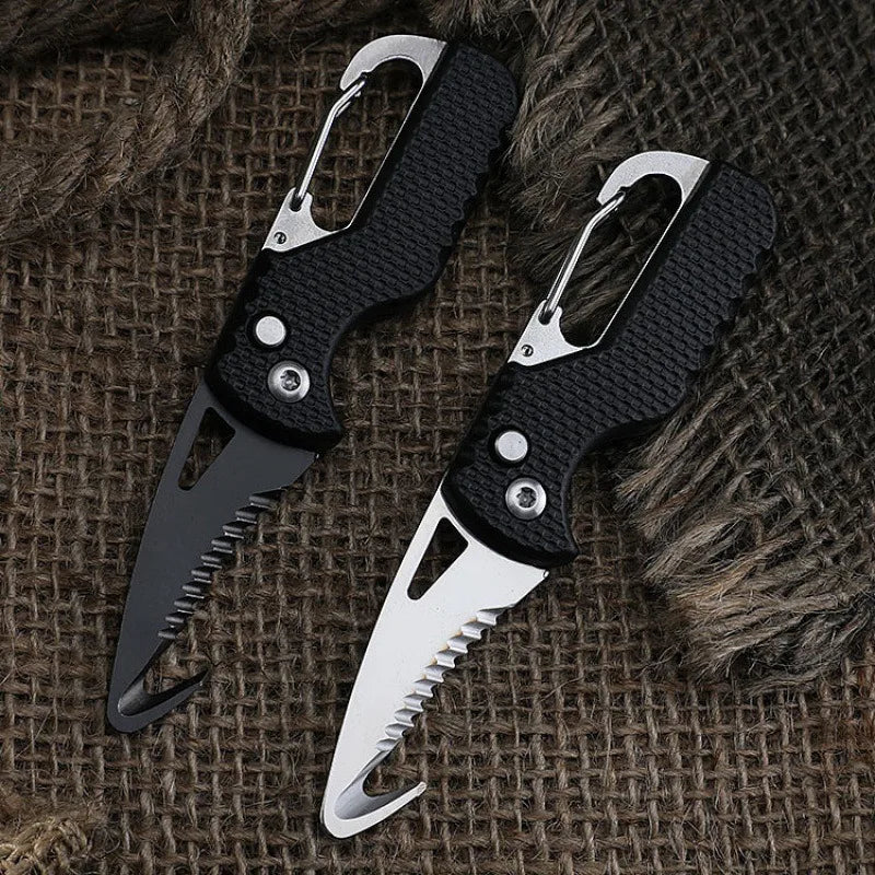 Portable Folding Knife Express Parcel Stainless Serrated Hook Cutter Qme