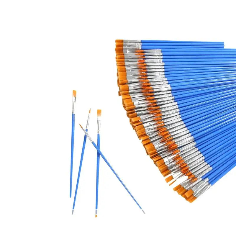100 130 160 180 Painting Brushes Art Flat Tip Round Nylon Hair Paint Qme