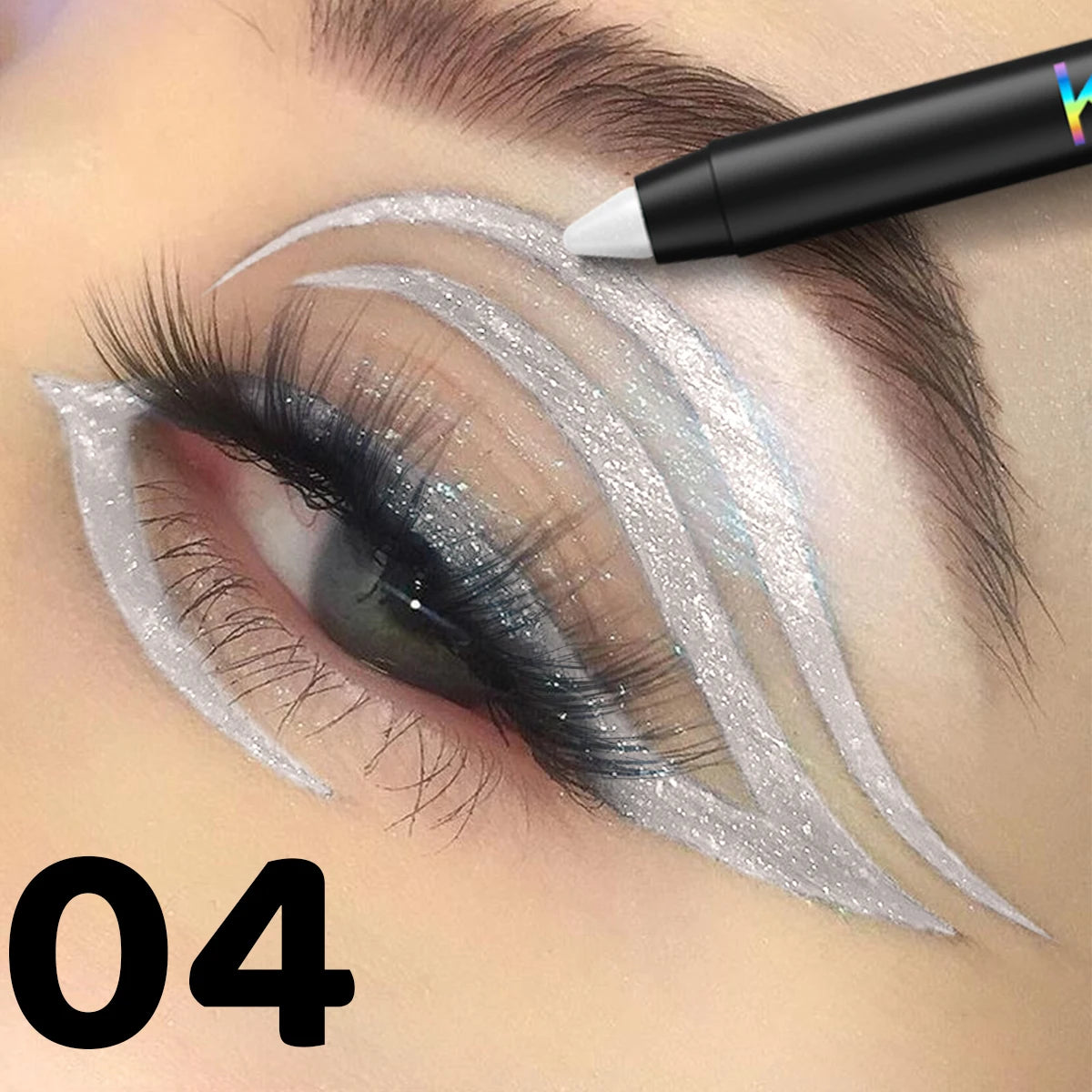 Colourful Eyeliner Pen Pigmented Pearly Glitter&shimmer Metallic Qme 04