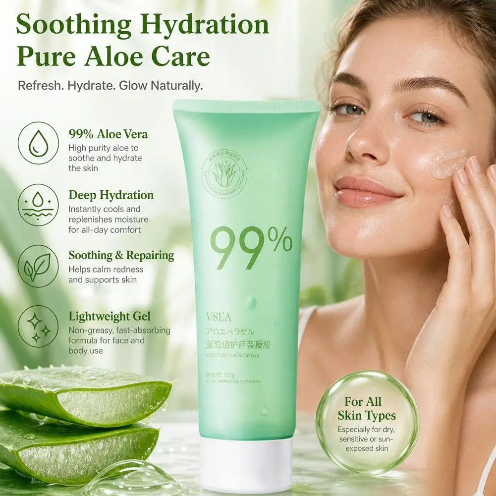 99 Aloe Vera Gel Naturally Hydrating Soothing Skincare Moisturizing Qme