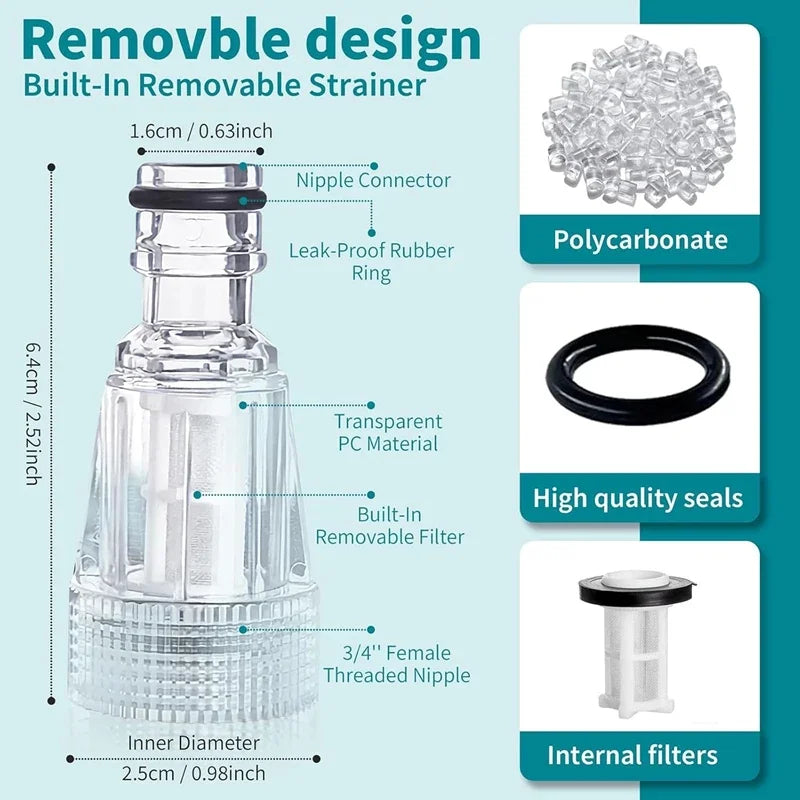 3/4" High Pressure Washer Water Filter Connector Replacement Tool Water Pump Inlet Hose Garden Accessories for Garden Adapter Qme