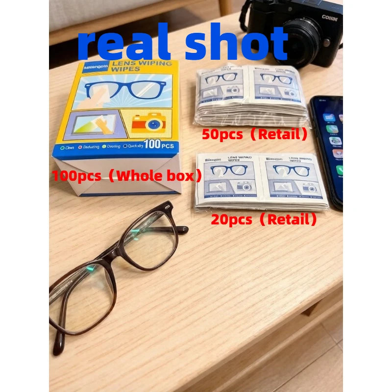 The Glasses Defogging Wet Wipes Quickly Dissolve Water Vapor, Effectively Block Fog For a Long Time and Leave No Marks WhenWiped Qme