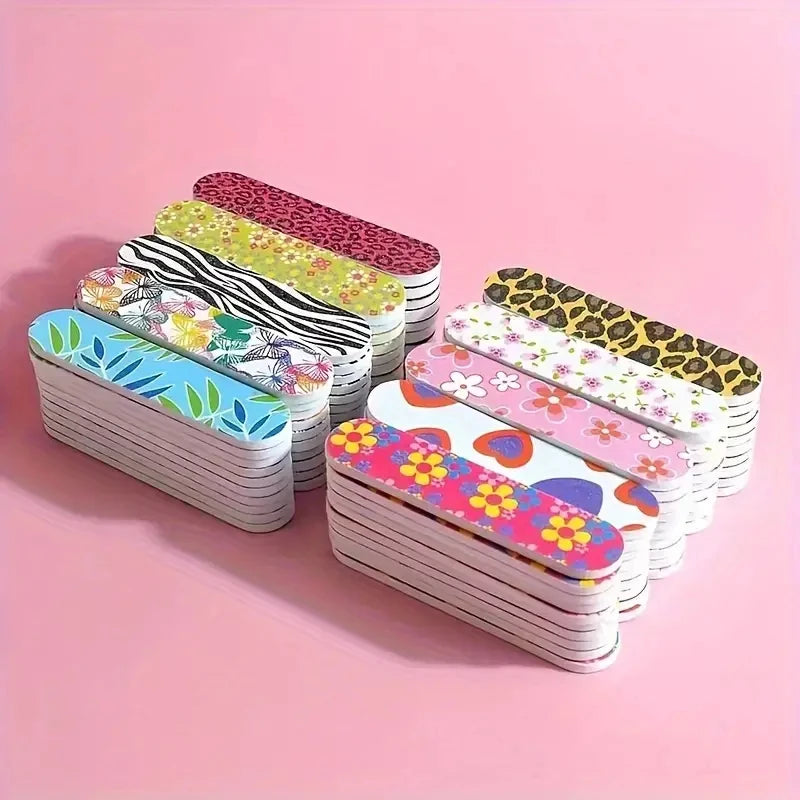 10pcs Vibrant Mini Nail File Set - Double-Sided, High-Quality Manicure & Pedicure Kit For Easy Grooming - Durable, Portable Qme