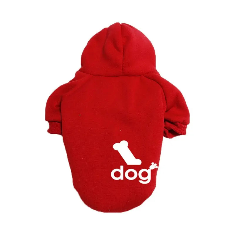 Trendy Bone Letter Print Pattern Designer Pet Cat Clothing Autumn And Winter Thickened Warm Hooded Dog Sweater Fashion Clothes Qme