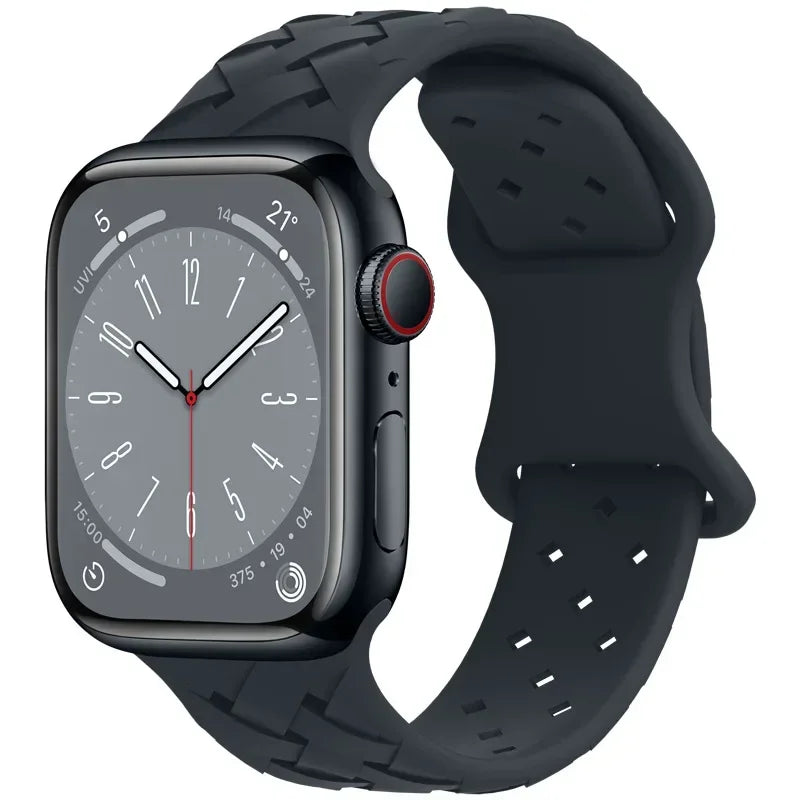 Strap for Apple Watch Band Ultra 49mm 44mm 40mm 45 Mm 41mm 38mm 42mm Sport Silicone Woven Loop Bracelet IWatch Series 8 7 6 3 Qme midnight 42 44 45 49mm