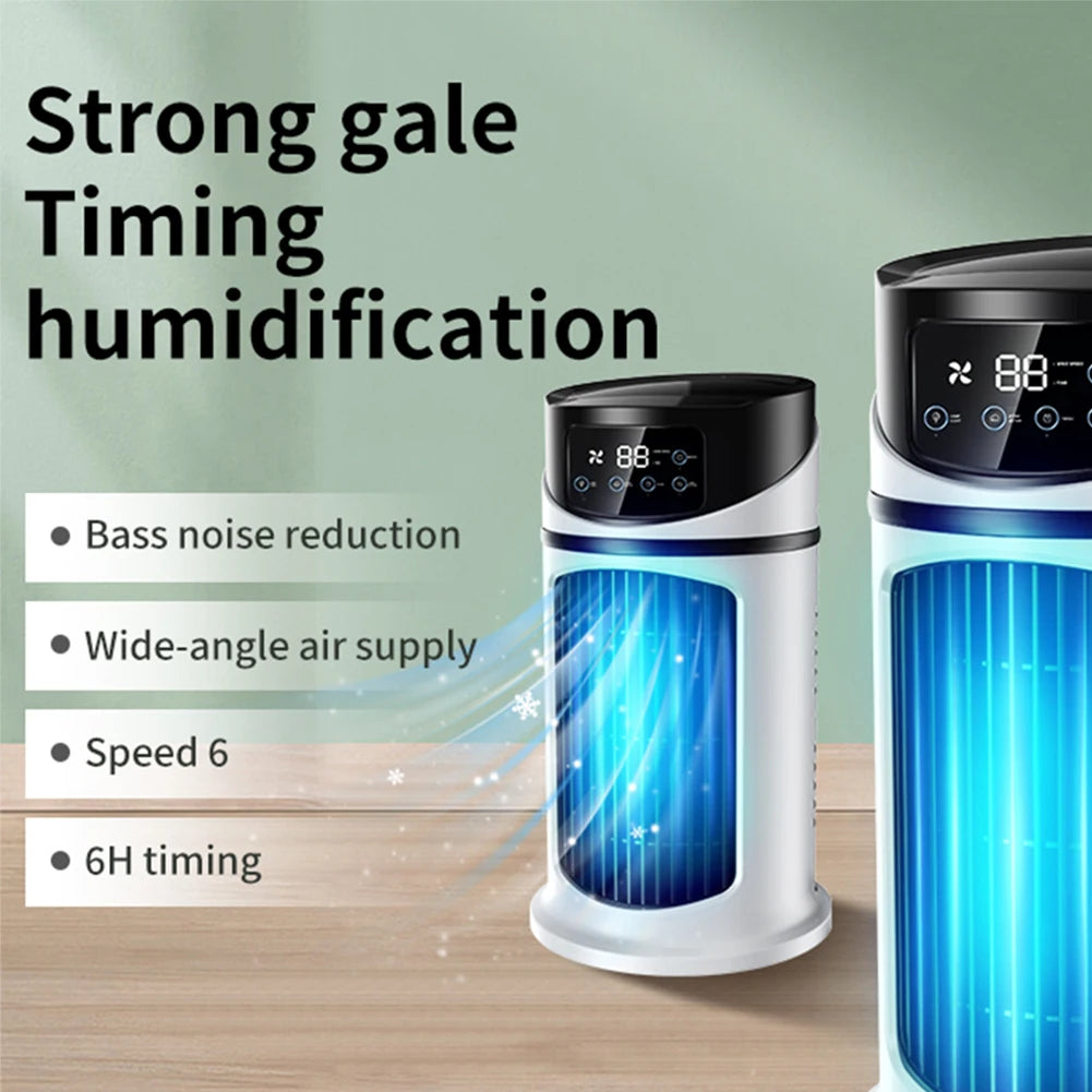 3 in 1 Quiet Cooling Desk Fan 6 Speeds Adjustable Circulation Wind Air Cooler Cooling Fan for Office Bedroom Desktop Qme