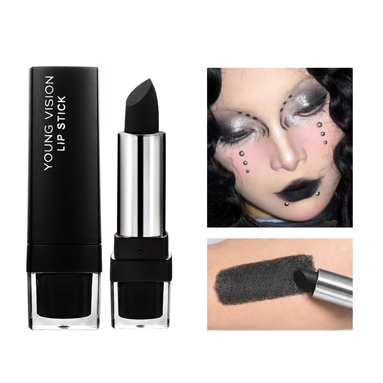 Gothic Dark Night Lipstick Waterproof Long-lasting White Black Dark Red Brown Velvet Matte Lip Tint Cosplay Makeup Lip Cosmetics Qme 16