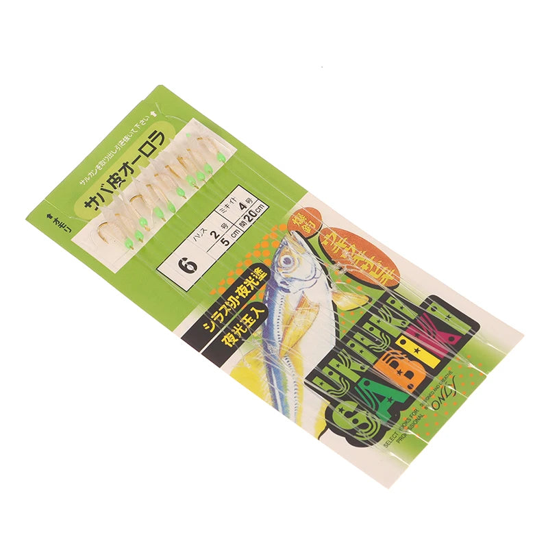 White Fish Skin Bionic String Hook Apollo Uki Sabiki Fishing Qme Hook 6