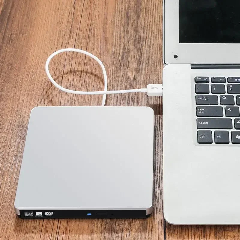USB3.0 Mobile Optical Drive DVD Burner External Notebook Desktop Optical Drive Silver White, Black Optical Drive Qme