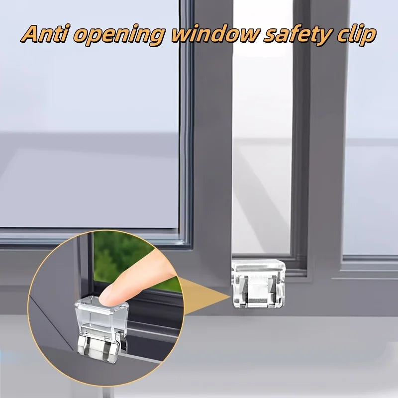 6-Piece heavy-duty sliding window lock, screen fixing clip, window rail fixing safety clip, screen window and door safety plug Qme