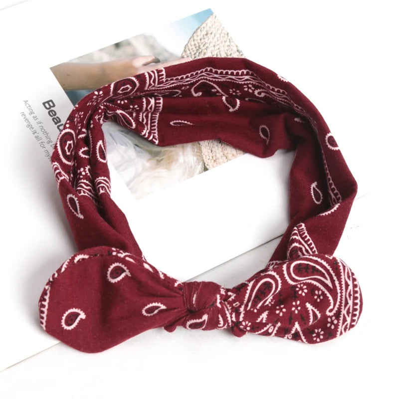 Women Elastic Soft Headbands Vintage Hairbands Workout Yoga Headband Girls Makeup Band for Face Washing Hair Bands Accessories Qme wine red