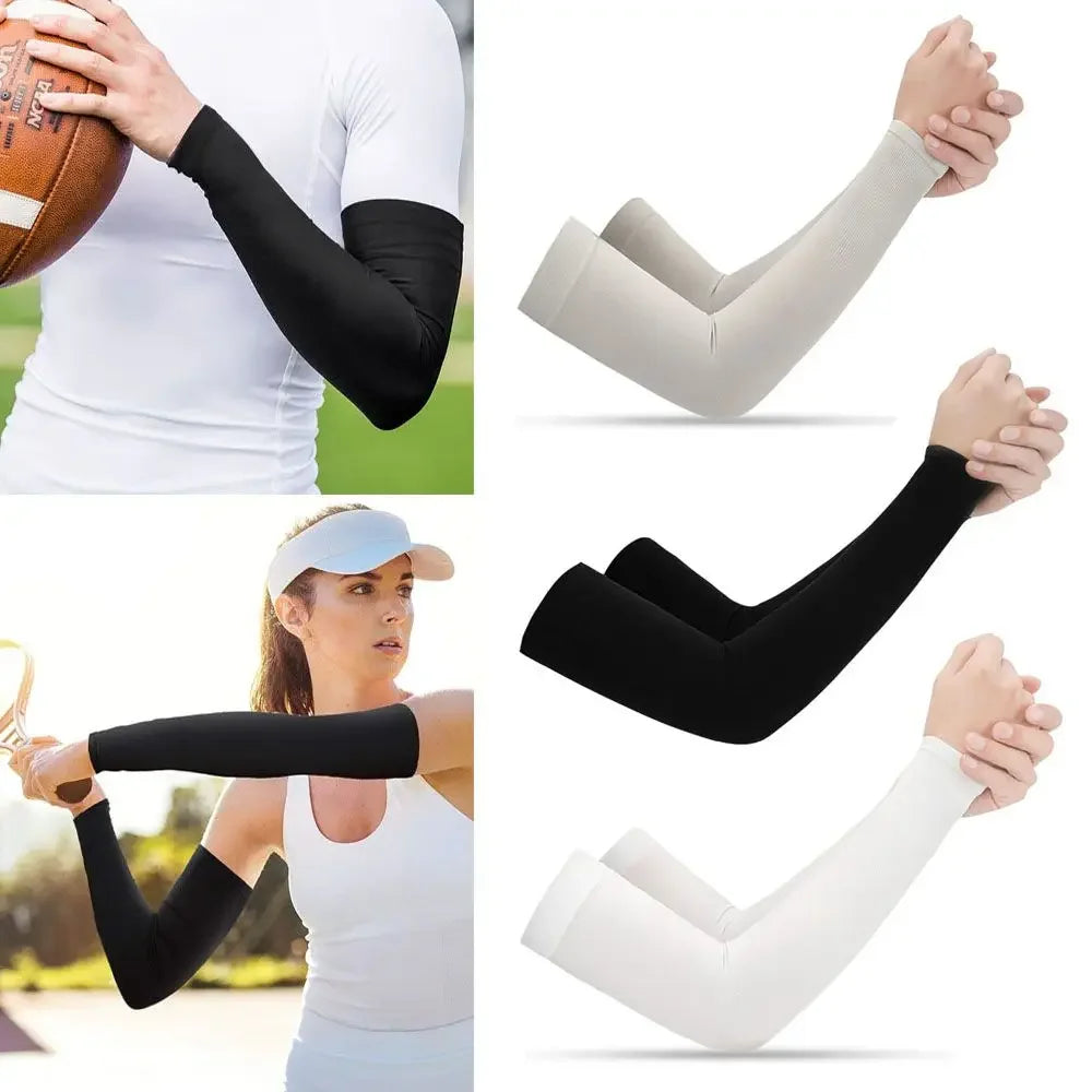 2Pcs Arm Sleeves Warmers Sports Sleeve Sun UV Protection Hand Cover Cooling Warmer Running Fishing Cycling Summer Cooling Qme