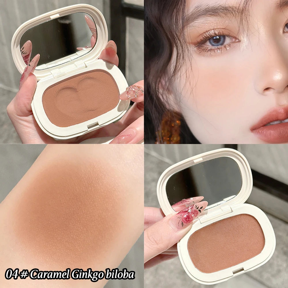 Single Color Blush Silky Texture High Color Rendering No Powder Feeling Low Saturation Long-lasting Natural Matte Blush Cream Qme 04