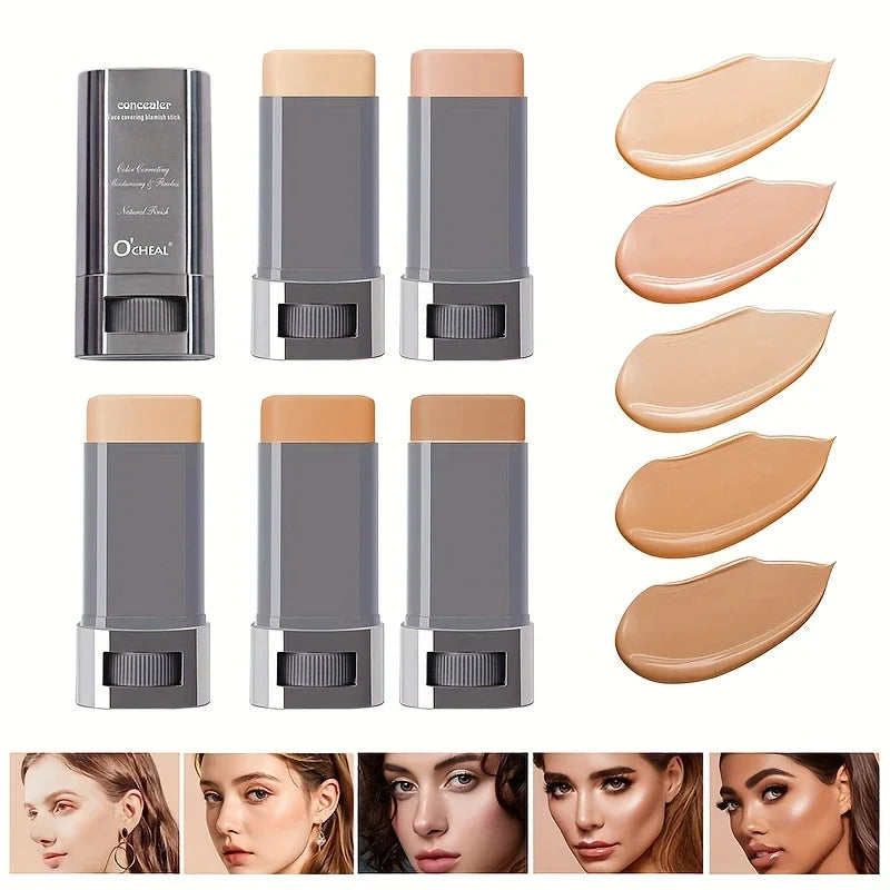 Cream Foundation Stick Flawless Satin Powder Long-lasting Waterproof Qme