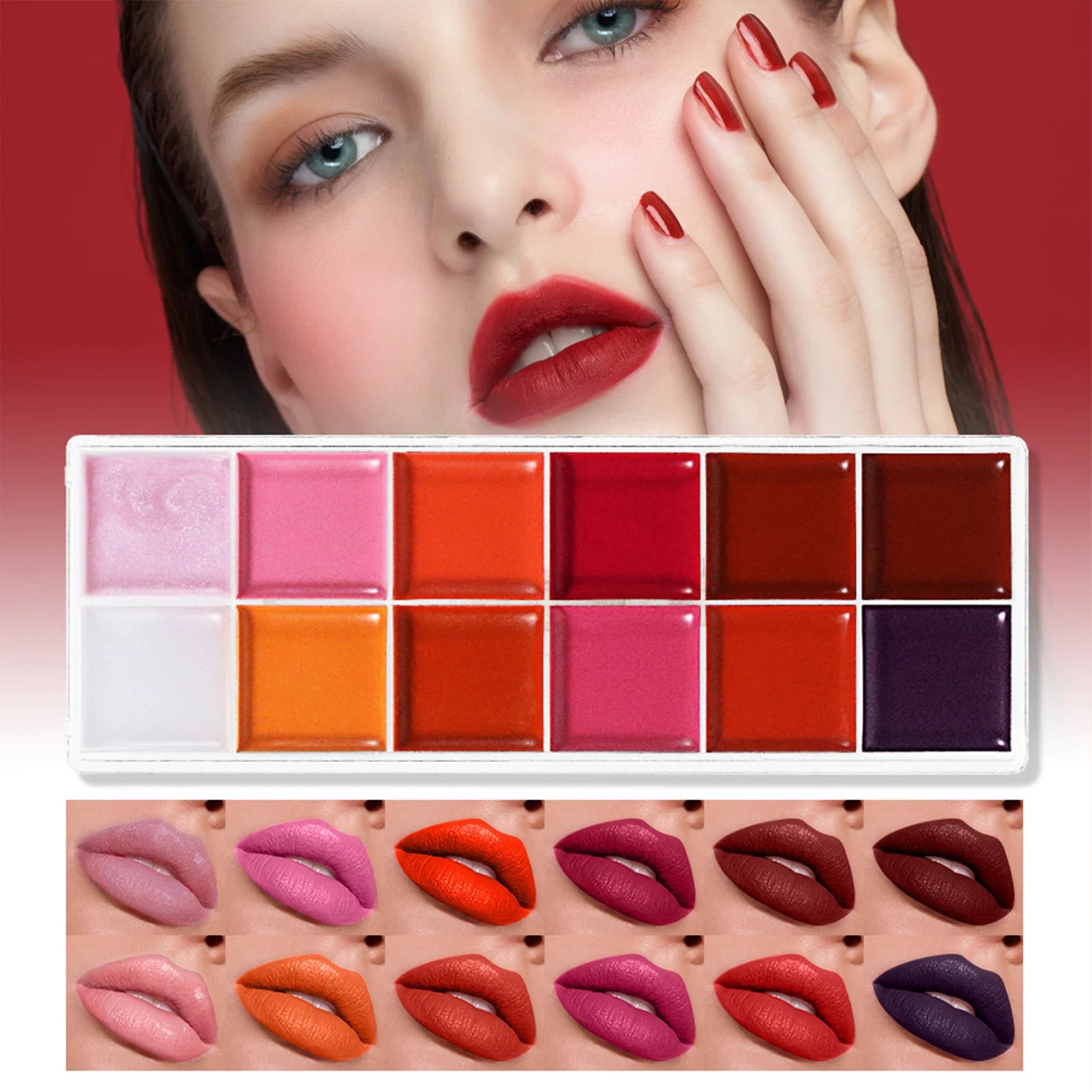Lip Gloss Palette 10 Colors Jelly Cream Smooth Glosses Tonedd Frozenn Qme