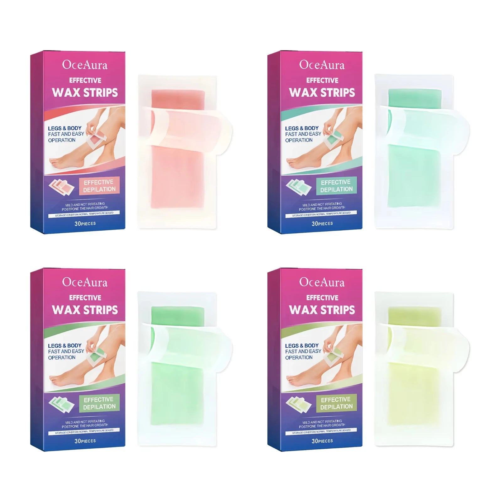 Hair Removal Wax Strip Professional Depilatory Cold Wax Strip Long Lasting Smooth Effective Gentle Body Facial Depilatory Qme
