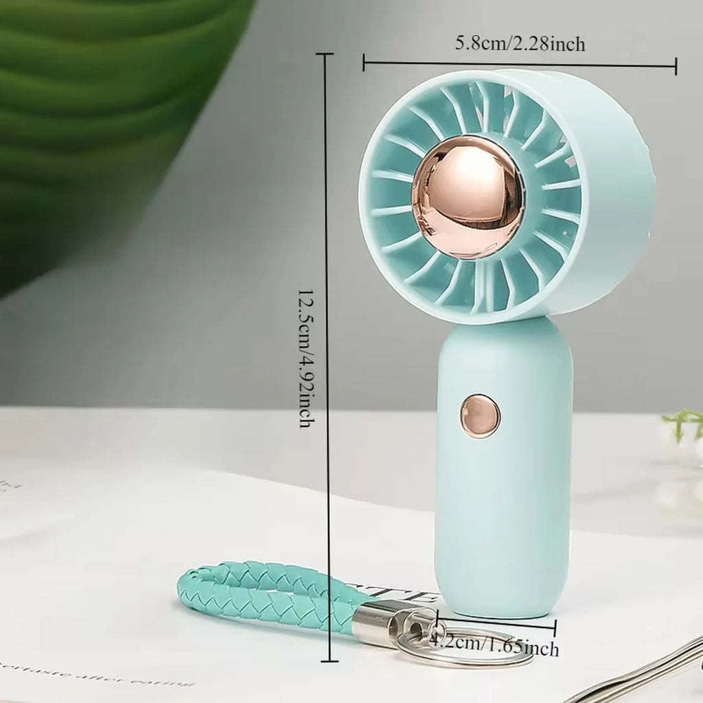 Small Outdoor Portable Handheld Fan Powerful Wind High Speed Fan New Solid Color Mini Fan Summer Daily Essential Products Qme