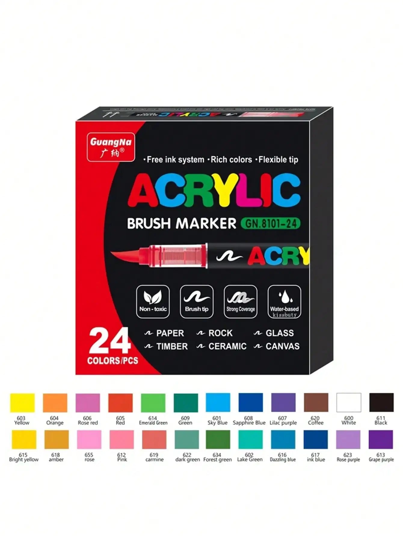 72-120 Colors Acrylic Paint Pens Markers Brush Tip Paint Markers For Rock Painting Wood Canvas Stone,Christmas Gift DIY Crafts Qme 24 pcs
