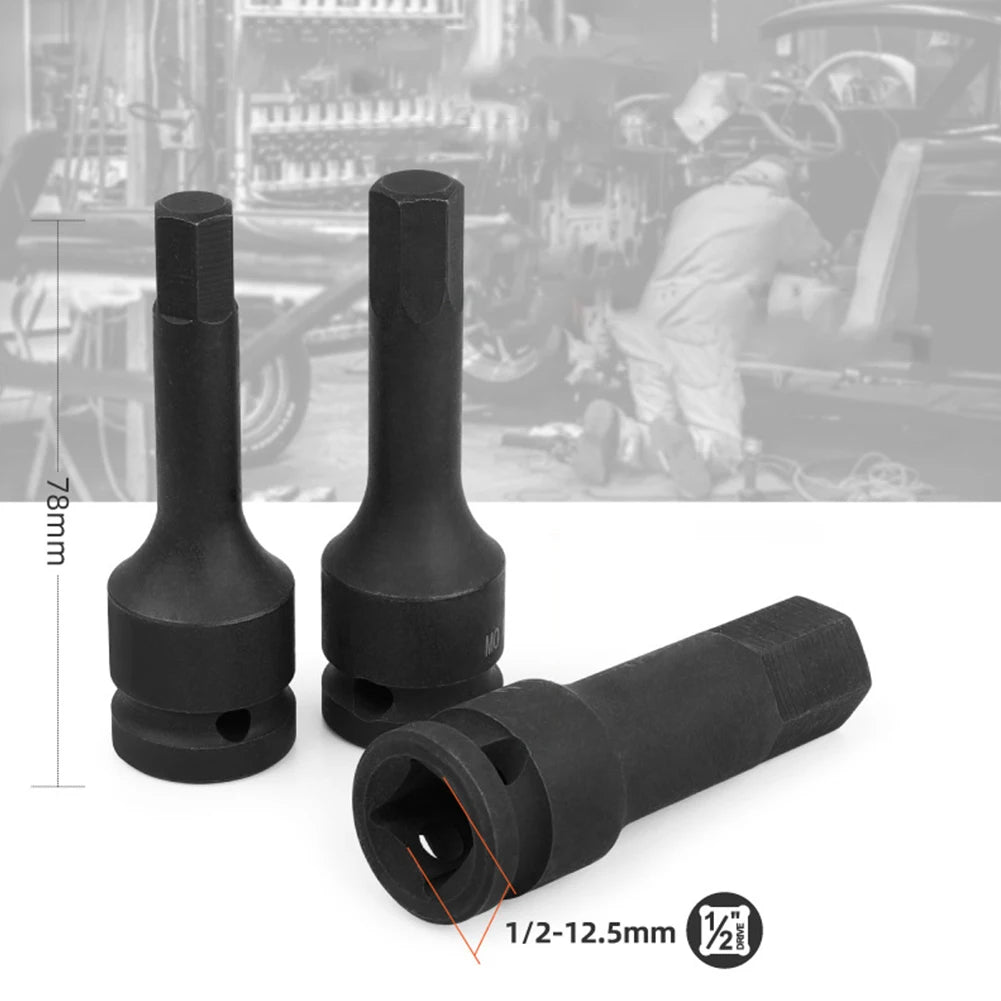 1Pcs 4mm-19mm Electric Drill Socket Adapter 12.5mm Square Interface Hexagonal Head Socket Wrench For Factory/Repair Shop Qme